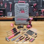 Hi-Spec 81pc Pink 18V Cordless Drill Kit