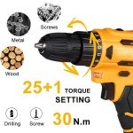21V Cordless Drill Set with Battery and Charger