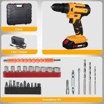 21V Cordless Drill Set with Battery and Charger