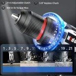 21V Cordless Brushless Drill Set with Battery