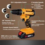21V Cordless Drill Set with Battery and Charger