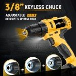 Muylux 20V Cordless Drill Set with 2 Batteries