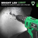 Tegatok 20V Cordless Drill and Screwdriver Set