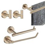 5-Piece Champagne Bronze Bathroom Hardware Set