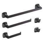 Matte Black 5-Piece Bathroom Hardware Set