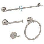 Ntipox 4-Piece Brushed Nickel Bathroom Hardware Set