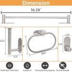 TocTen 6-Piece Stainless Steel Bathroom Towel Set