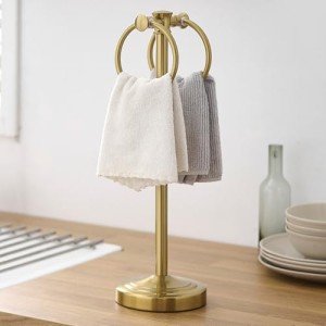 Brushed Gold 17" Free Standing Towel Rack
