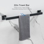 5-Piece Matte Black Bathroom Accessory Set