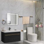 Matte Black and Gold Bathroom Hardware Set, 5 Pieces