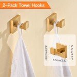 Brushed Gold 5-Piece Bathroom Towel Bar Set