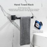 5-Piece Matte Black Bathroom Accessory Set