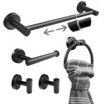 Matte Black 5-Piece Bathroom Accessories Set