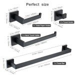 5-Piece Matte Black Bathroom Accessory Set