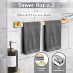 Brushed Gold 8-Piece Bathroom Accessories Set