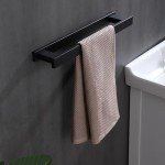 LANC Matte Black Wall-Mounted Towel Bar 16-Inch