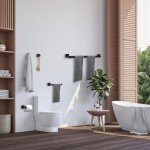 5-Piece Matte Black Bathroom Accessory Set
