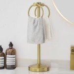 Hoimpro 17" Gold Free Standing Towel Rack