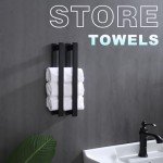 LANC Matte Black Wall-Mounted Towel Bar 16-Inch