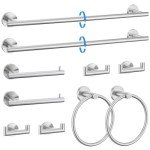 Brushed Nickel 10-Piece Bathroom Towel Bar Set