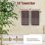 Brushed Gold 24-Inch Towel Bar Set