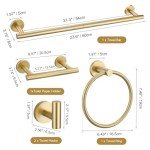 Brushed Gold 5-Piece Bathroom Hardware Set