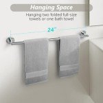 24-Inch Polished Chrome Towel Bar for Bathroom