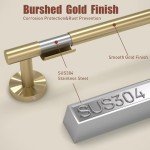 Brushed Gold 24-Inch Towel Bar Set