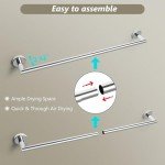 24-Inch Polished Chrome Towel Bar for Bathroom