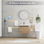 Brushed Gold 8-Piece Bathroom Accessories Set