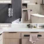 LANC Matte Black Wall-Mounted Towel Bar 16-Inch