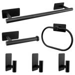 Vanloory 6-Piece Matte Black Bathroom Hardware Set