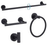 Matte Black 4-Piece Bathroom Hardware Set