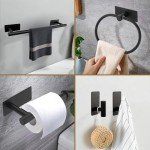Vanloory 6-Piece Matte Black Bathroom Hardware Set