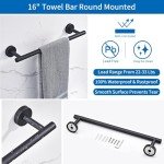 Matte Black Bathroom Hardware Set - 10 Pieces