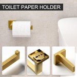 5-Piece Brushed Gold Bathroom Hardware Set