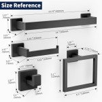 6-Piece Matte Black Bathroom Accessories Set