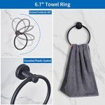 Matte Black Bathroom Hardware Set - 10 Pieces