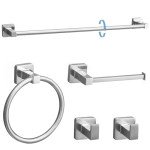 Brushed Nickel 5-Piece Towel Bar Set