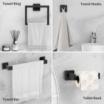 6-Piece Matte Black Bathroom Accessories Set