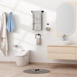 6-Piece Matte Black Bathroom Accessories Set