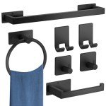 Matte Black 7-Piece Bathroom Hardware Set