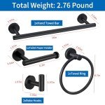 Matte Black Bathroom Hardware Set - 10 Pieces