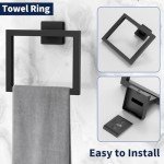 6-Piece Matte Black Bathroom Accessories Set