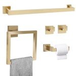 Gold Stainless Steel Bathroom Hardware Accessories Set