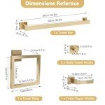 Gold Stainless Steel Bathroom Hardware Accessories Set