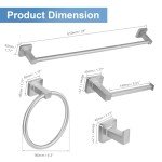 Brushed Nickel 5-Piece Towel Bar Set