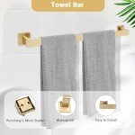 Gold Stainless Steel Bathroom Hardware Accessories Set