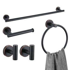 Oil Rubbed Bronze Bathroom Hardware Set - 5 Pieces