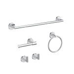 5-Piece Chrome Bathroom Hardware Accessory Set
